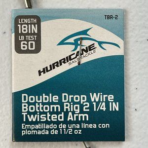 Lot of 3 Hurricane Salt Tackle Double Drop Wire Bottom Rigs 60lb Test 18” Length
